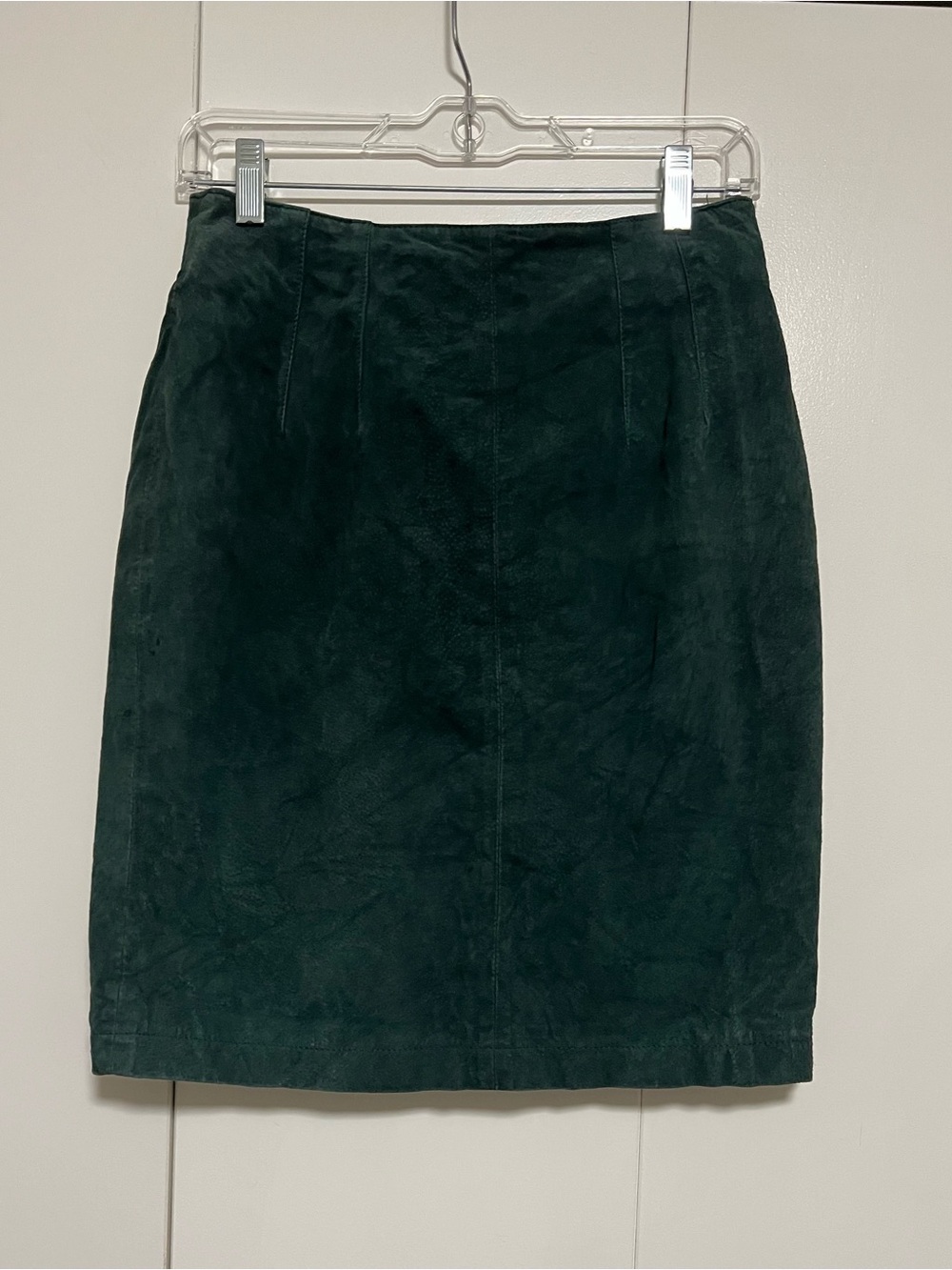 Vintage 90’s G-III Global Identity Emerald Green Suede Leather Pencil Skirt 9/10